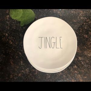 Rae Dunn ceramic Jingle plates 11”